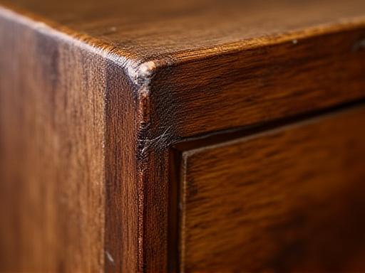 Particolare di un mobile antico in legno restaurato